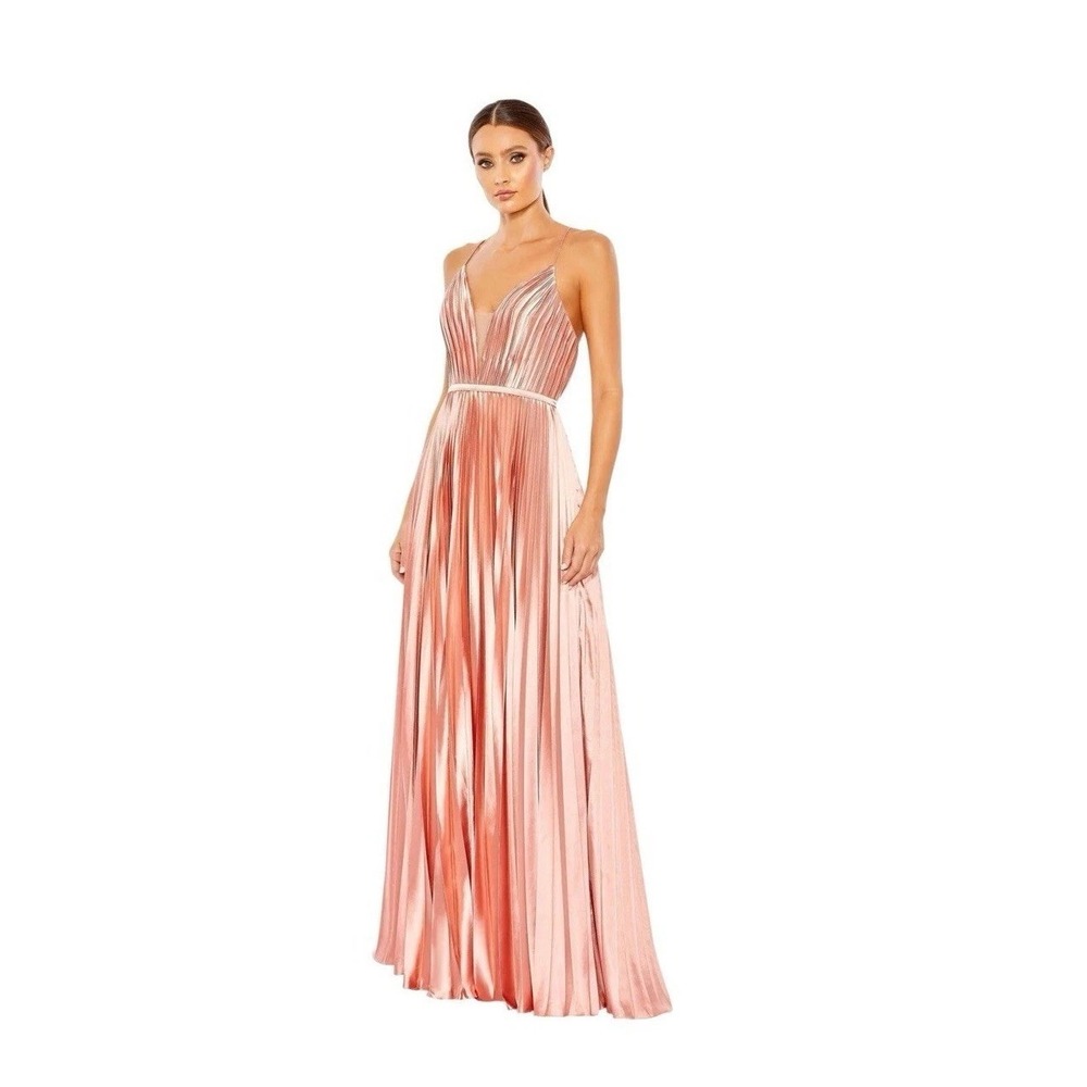 Mac Duggal 49039 Rose Gold Pleated Gown Size 16‎ $298